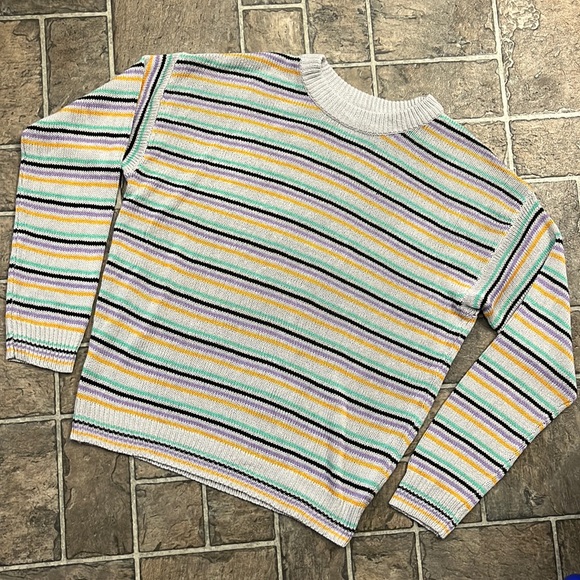 Lavender Striped Knit Sweater - Picture 4 of 6